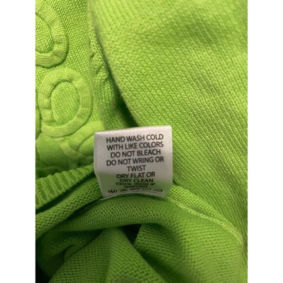 Lilly Pulitzer Sweater Womens XL Green Jubilee Cardigan Floral Applique READ - Picture 6 of 9